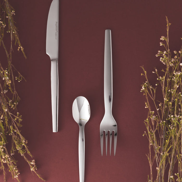 Image 5 of Essentials 12Pc Stainless Steel Flatware Set, Dinner Knives, Quadro, 8.25"