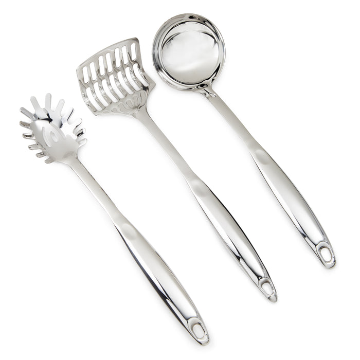 Image 7 of Essentials 18/10 Stainless Steel Pasta Spoon Server 13", Silver