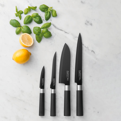 Image 2 of BergHOFF Essentials 4Pc Ceramic Coated Knife Set, Black