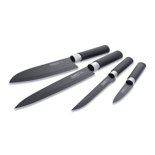 Image 1 of BergHOFF Essentials 4Pc Ceramic Coated Knife Set, Black