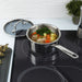 Image 2 of DiNA Helix Recycled 18/10 Stainless Steel 6.5" Saucepan 1.6qt., Glass Lid