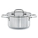 Image 1 of DiNA Helix Recycled 18/10 Stainless Steel 7.25" Stockpot 2.2qt., Glass Lid