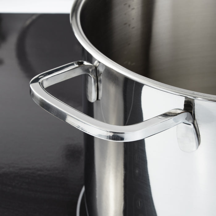 Image 3 of DiNA Helix Recycled 18/10 Stainless Steel 8" Stockpot 3.2qt., Glass Lid