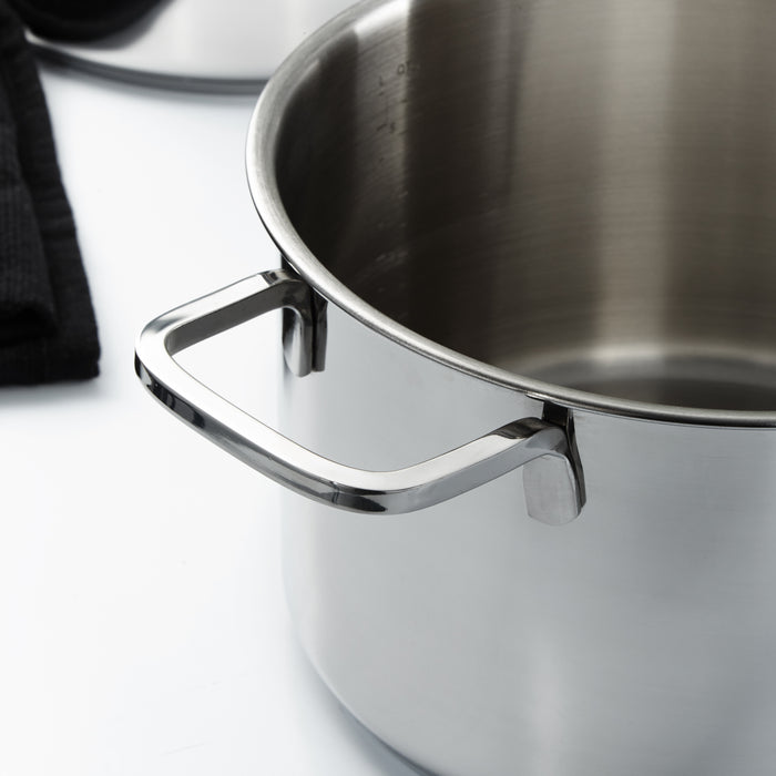 Image 8 of DiNA Helix Recycled 18/10 Stainless Steel 10" Stockpot 7qt., Glass Lid