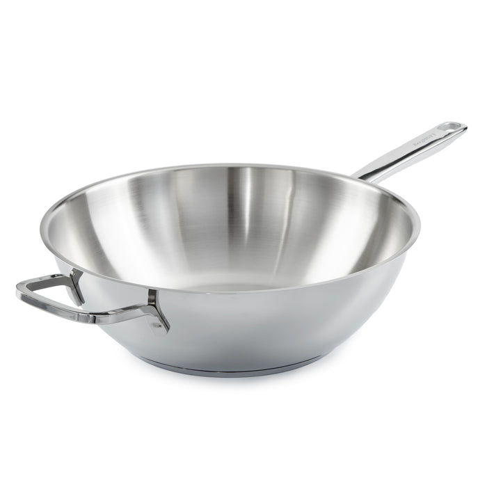 Image 1 of DiNA Helix Recycled 18/10 Stainless Steel 12" Wok 5.6qt.