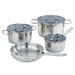 Image 1 of BergHOFF DiNA Helix 18/10 Stainless Steel 7pc Cookware Set with Glass Lids, Recycled