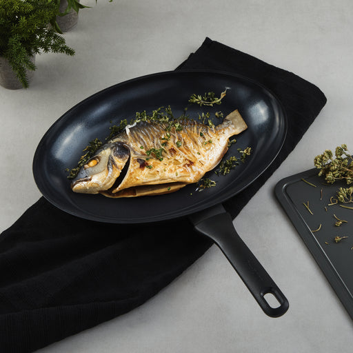 Image 1 of DiNA Helix Recycled Aluminum Nonstick Ceramic Fish Pan, 13.25"