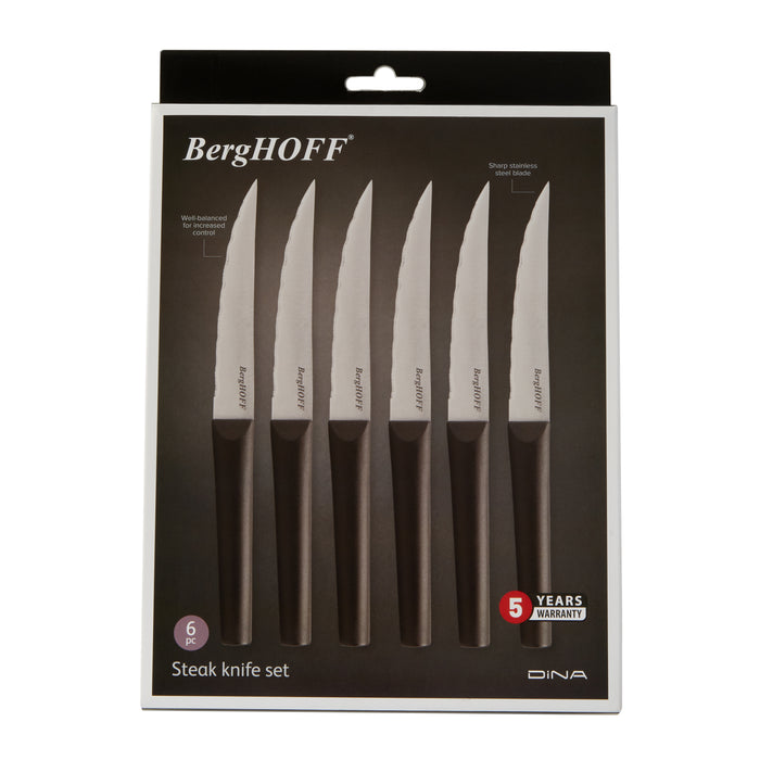 Image 7 of BergHOFF DiNA Matrix 6Pc Stainless Steel Steak Knife Set, 4.5"