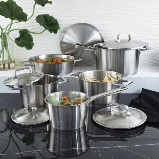 Image 2 of Meta 10Pc Recycled 18/10 Stainless Steel Cookware Set