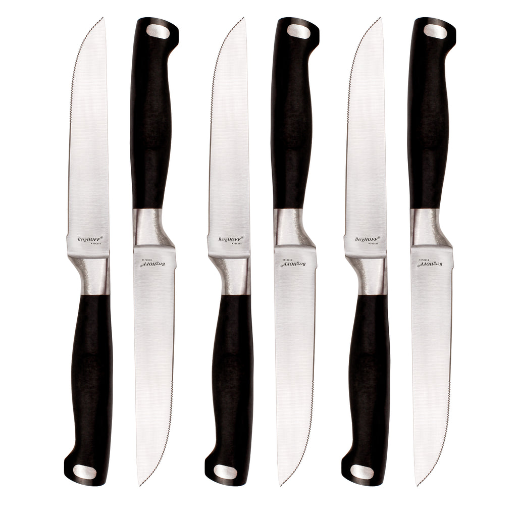 NEW】BergHOFF® CLASSIC FORGED 4.75 STEAK KNIFE - SET OF 6 (BLACK
