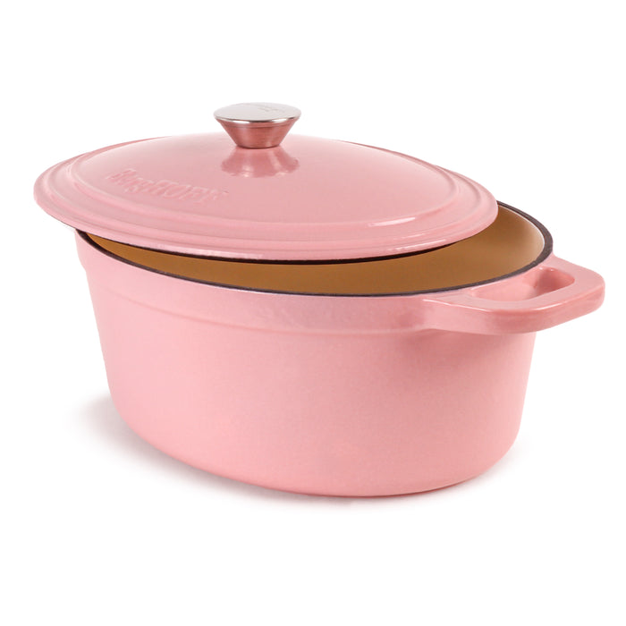 Image 5 of BergHOFF Neo Cast Iron 5qt. Oval Dutch Oven 11.5" with Lid, Pink