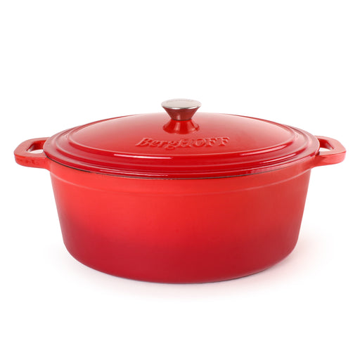 Image 1 of BergHOFF Neo Cast Iron 8qt. Oval Dutch Oven 13" with Lid, Red