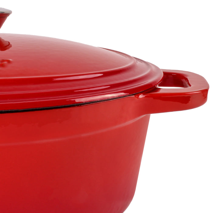 Image 5 of BergHOFF Neo Cast Iron 8qt. Oval Dutch Oven 13" with Lid, Red