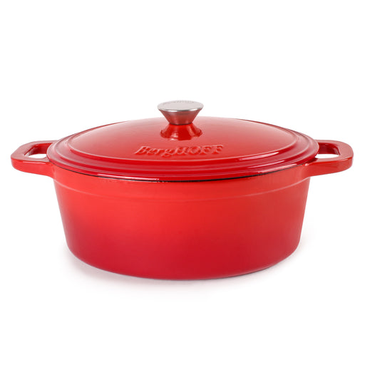 Image 1 of BergHOFF Neo Cast Iron 5qt. Oval Dutch Oven 11.5" with Lid, Red