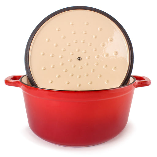 Image 2 of BergHOFF Neo Cast Iron 7qt. Round Dutch Oven 11" with Lid, Red