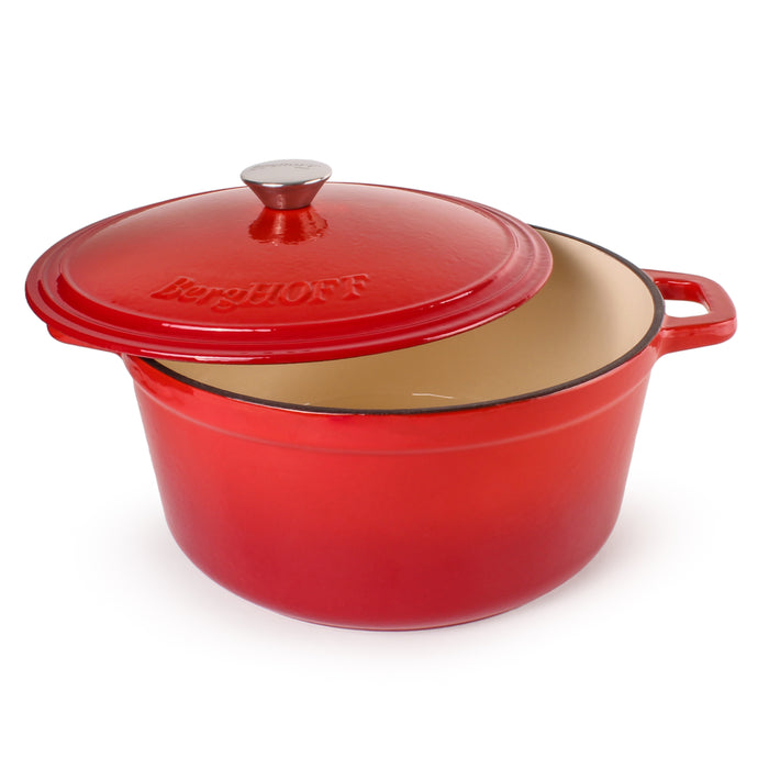 Image 3 of BergHOFF Neo Cast Iron 7qt. Round Dutch Oven 11" with Lid, Red