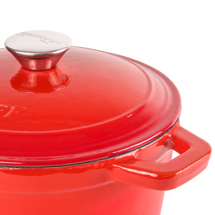 Image 4 of BergHOFF Neo Cast Iron 7qt. Round Dutch Oven 11" with Lid, Red