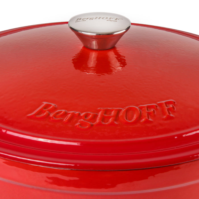 Image 6 of BergHOFF Neo Cast Iron 7qt. Round Dutch Oven 11" with Lid, Red
