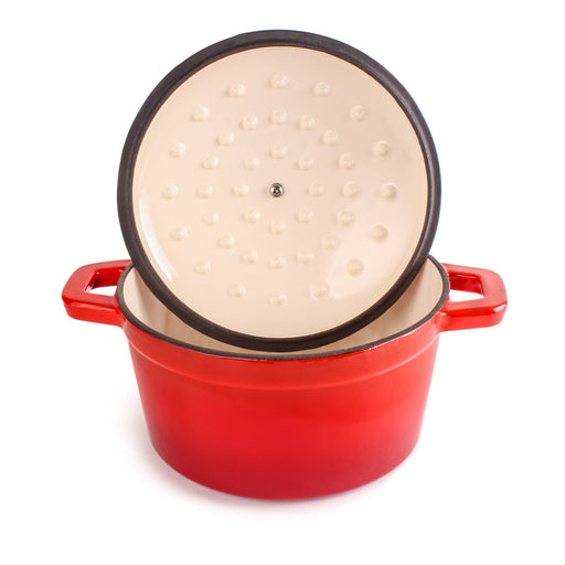 Image 2 of BergHOFF Neo Cast Iron 3qt. Round Dutch Oven 8" with Lid, Red