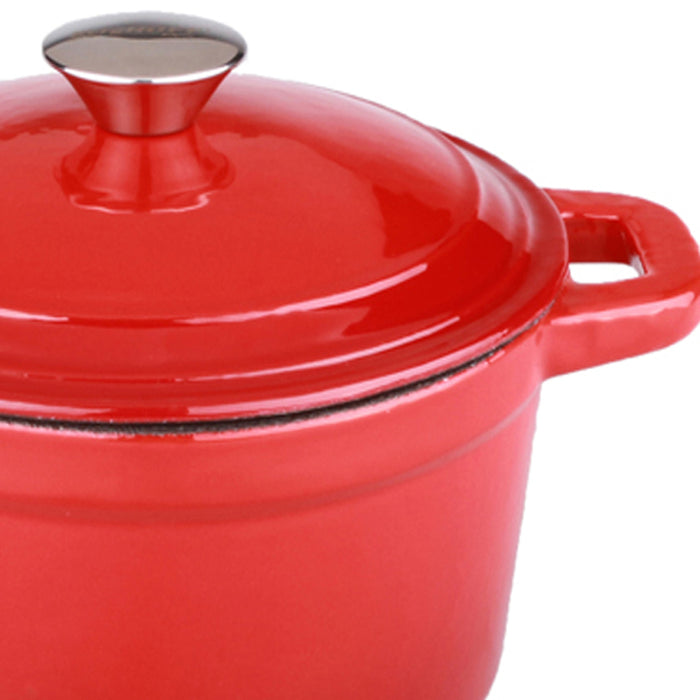 Image 4 of BergHOFF Neo Cast Iron 3qt. Round Dutch Oven 8" with Lid, Red