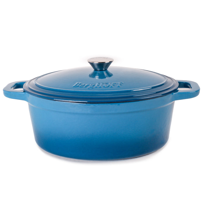 Image 1 of BergHOFF Neo Cast Iron 8qt. Oval Dutch Oven 13" with Lid, Blue