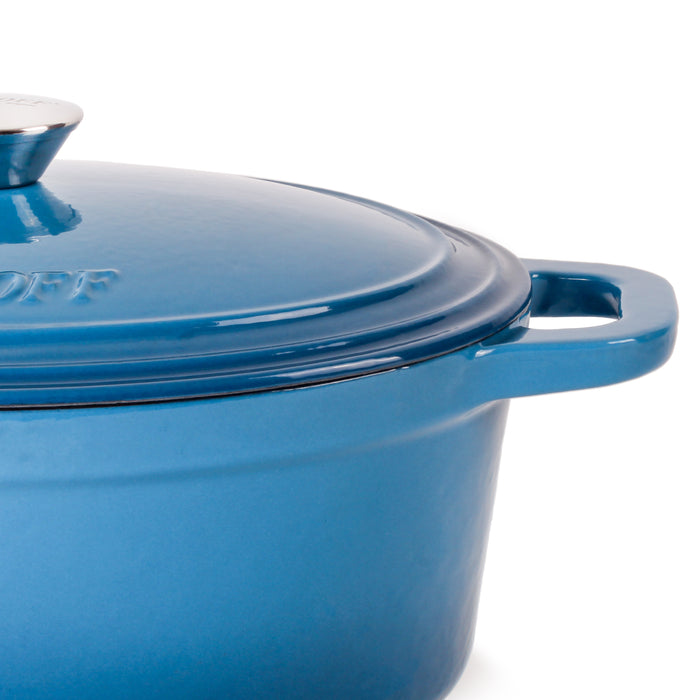 Image 4 of BergHOFF Neo Cast Iron 8qt. Oval Dutch Oven 13" with Lid, Blue