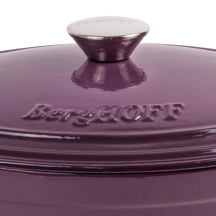 Image 2 of BergHOFF Neo Cast Iron 5qt. Oval Dutch Oven 11.5" with Lid, Purple