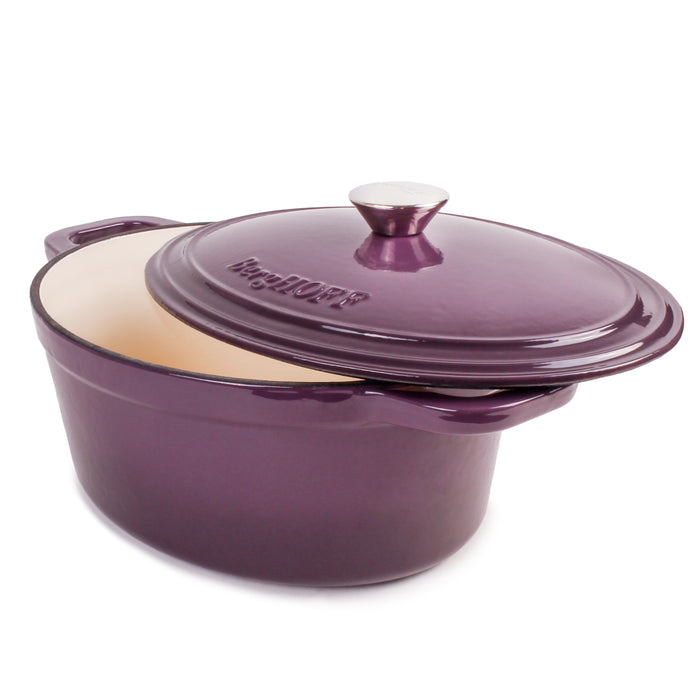 Image 3 of BergHOFF Neo Cast Iron 5qt. Oval Dutch Oven 11.5" with Lid, Purple