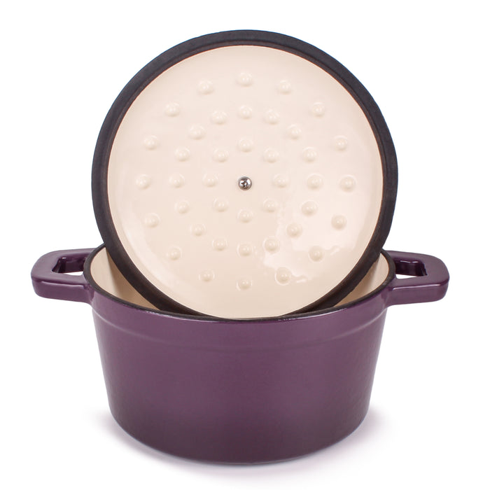 Image 3 of BergHOFF Neo Cast Iron 3qt. Round Dutch Oven 8" with Lid, Purple