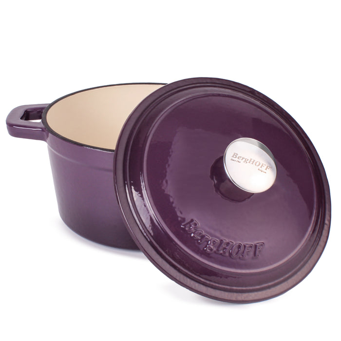 Image 4 of BergHOFF Neo Cast Iron 3qt. Round Dutch Oven 8" with Lid, Purple