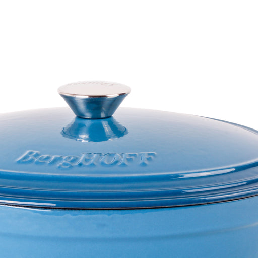 Image 2 of BergHOFF Neo Cast Iron 5qt. Oval Dutch Oven 11.5" with Lid, Blue