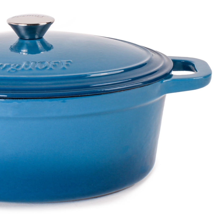 Image 6 of BergHOFF Neo Cast Iron 5qt. Oval Dutch Oven 11.5" with Lid, Blue