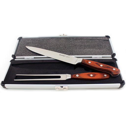 Image 1 of BergHOFF Pakka Wood 3Pc Stainless Steel Carving Set with Case