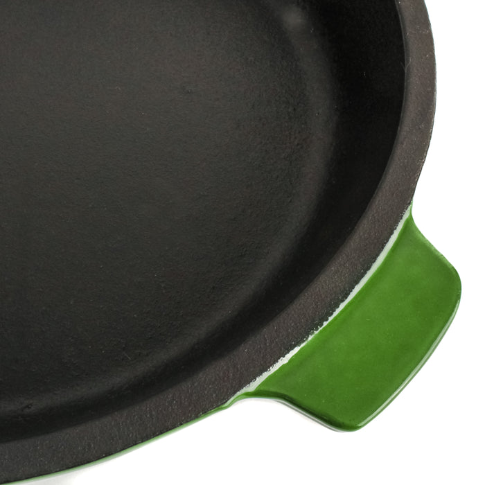 Image 5 of Neo 2pc Cast Iron 10" Fry Pan & 11" Grill Pan Cookware Set, Green