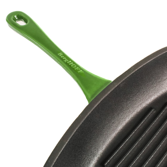 Image 7 of Neo 2pc Cast Iron 10" Fry Pan & 11" Grill Pan Cookware Set, Green