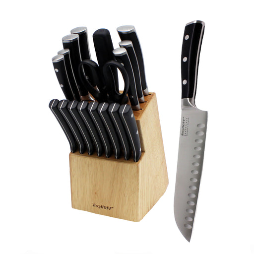 Image 1 of BergHOFF Essentials 18Pc Cutlery Set, Block with 8 Steak Knives, Hand-sharpened