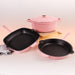 Image 2 of Neo 4pc Cast Iron Cookware Set, Grill Pan, Fry Pan & Oval Dutch Oven, Pink