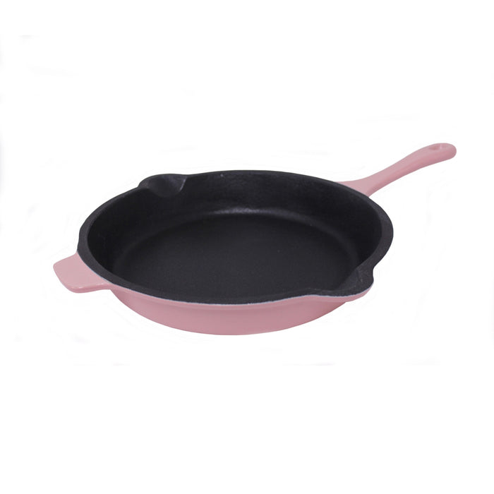 Image 11 of Neo 4pc Cast Iron Cookware Set, Grill Pan, Fry Pan & Oval Dutch Oven, Pink