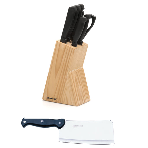 Image 1 of 8pc Ergonomic Stainless Steel Knife Block Set