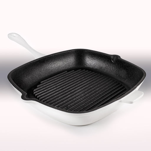 Image 2 of BergHOFF Neo 11" Cast Iron Square Grill Pan, White