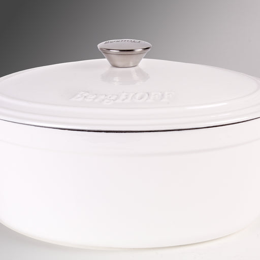 Image 2 of BergHOFF Neo Cast Iron 5qt. Oval Dutch Oven 11.5" with Lid, White