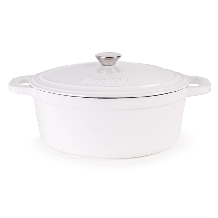 Image 1 of BergHOFF Neo Cast Iron 8qt. Oval Dutch Oven 13" with Lid, White