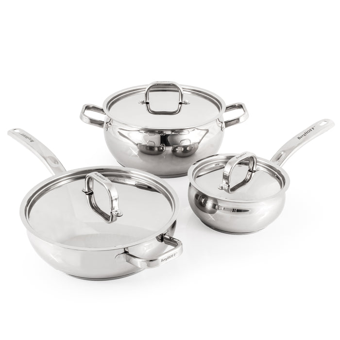 Image 6 of BergHOFF Belly Shape 12pc 18/10 Stainless Steel Cookware Set, SS Lids