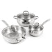 Image 6 of BergHOFF Belly Shape 12pc 18/10 Stainless Steel Cookware Set, Glass Lids