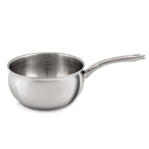 Image 2 of BergHOFF Belly Shape 18/10 Stainless Steel 8" Sauce Pan with Glass Lid, 3.2qt.