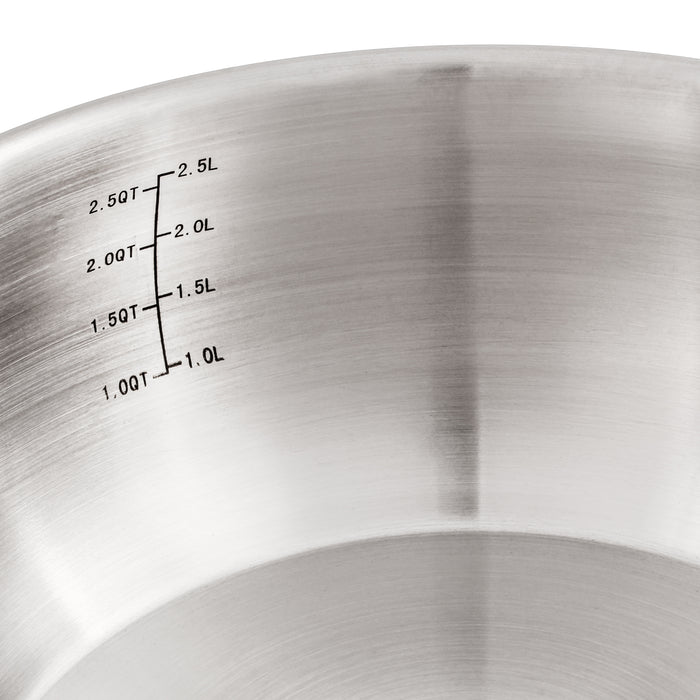 Image 4 of BergHOFF Belly Shape 18/10 Stainless Steel 8" Sauce Pan with Glass Lid, 3.2qt.