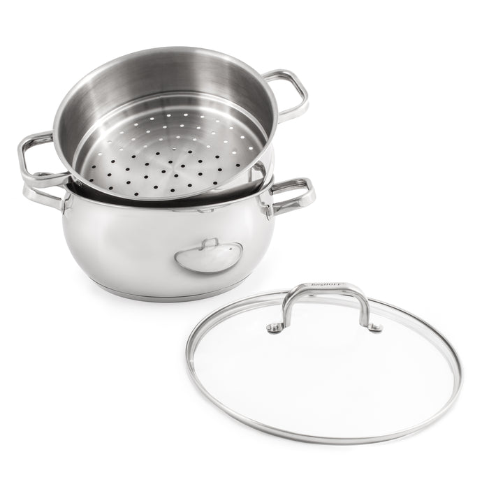 Image 7 of BergHOFF Belly Shape 18/10 Stainless Steel 9.5" Stock Pot with Glass Lid, 5.5qt.