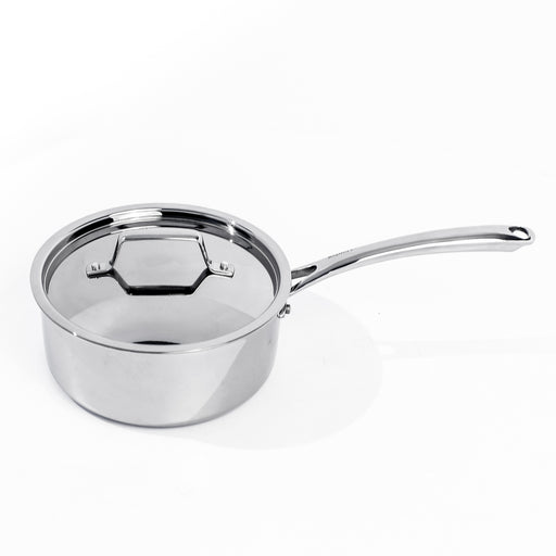 Image 1 of BergHOFF Professional Tri-Ply 18/10 Stainless Steel 8" Saucepan with SS Lid, 3.3qt.