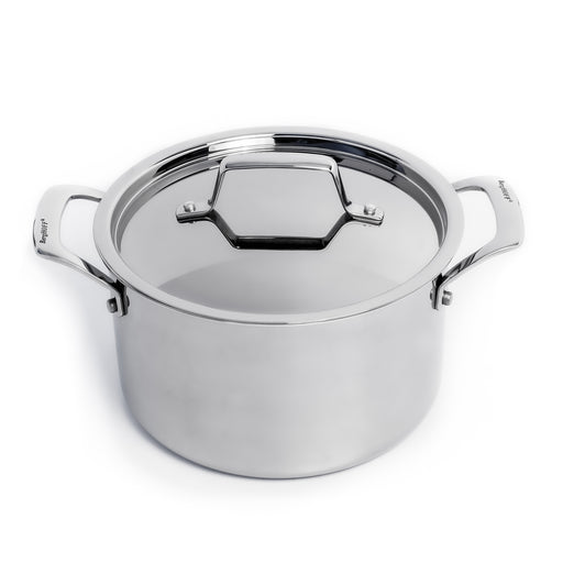 Image 1 of BergHOFF Professional Tri-Ply 18/10 Stainless Steel 8" Stockpot with SS Lid, 4qt.
