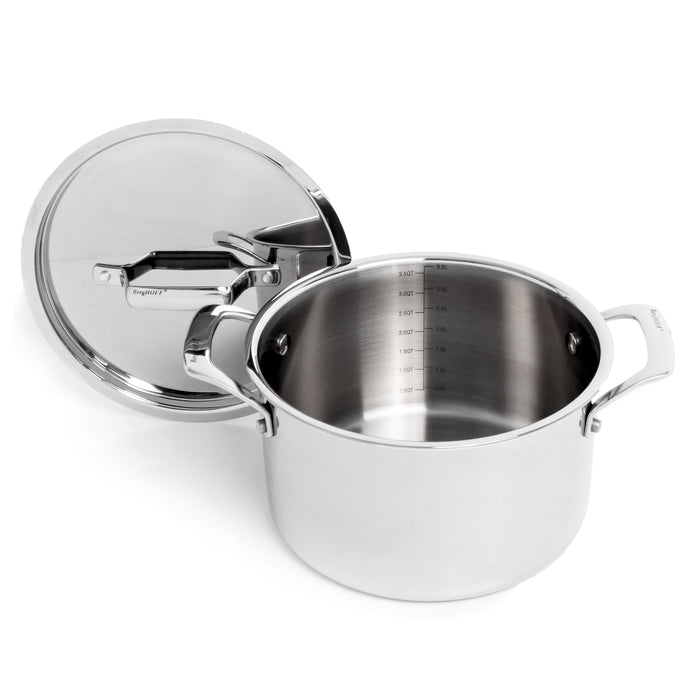 Image 2 of BergHOFF Professional Tri-Ply 18/10 Stainless Steel 8" Stockpot with SS Lid, 4qt.